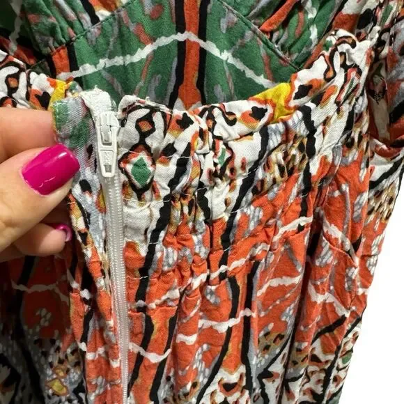 AkeraLani Multi Colored Long Smocked Strappy Sundress Size S - Picture 7 of 10